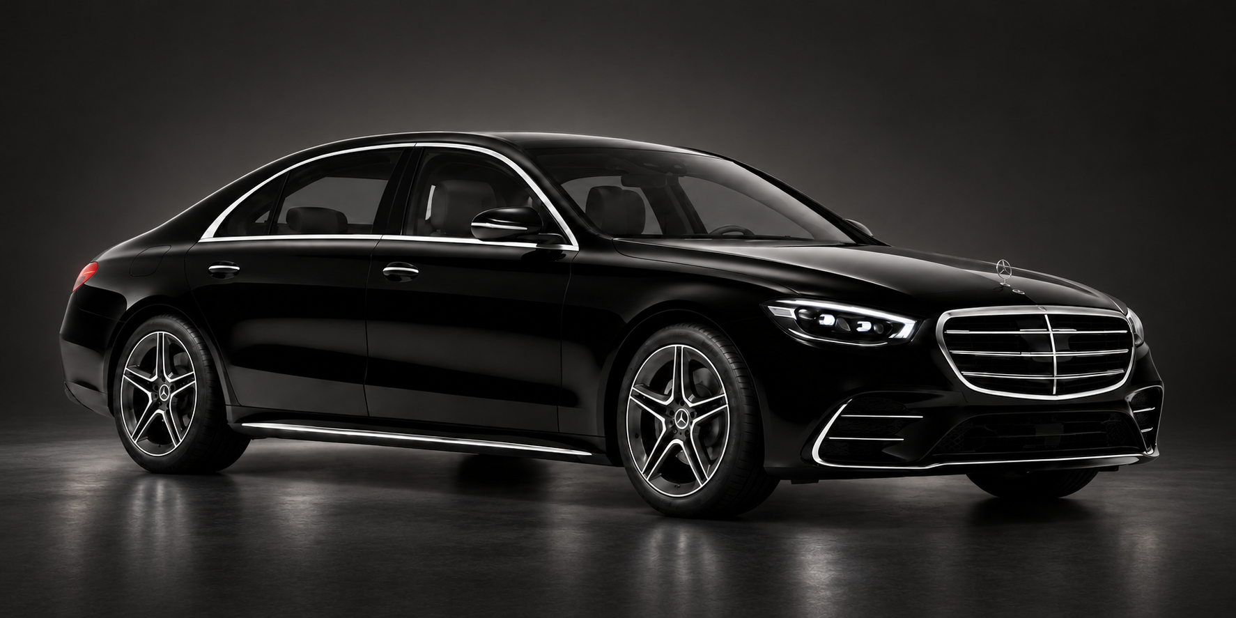 Black Mercedes S-Class sedan