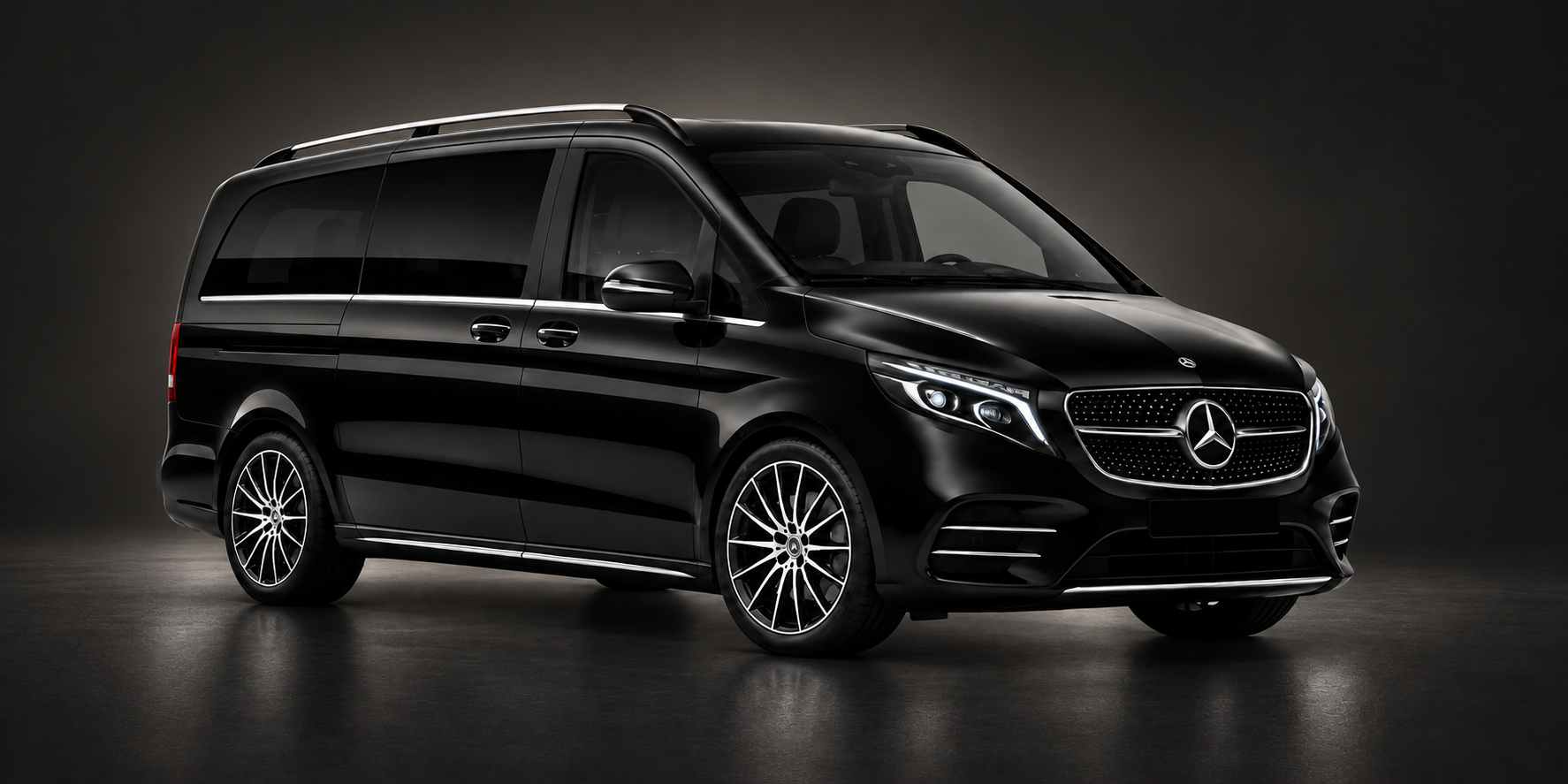 Black Mercedes V-Class van